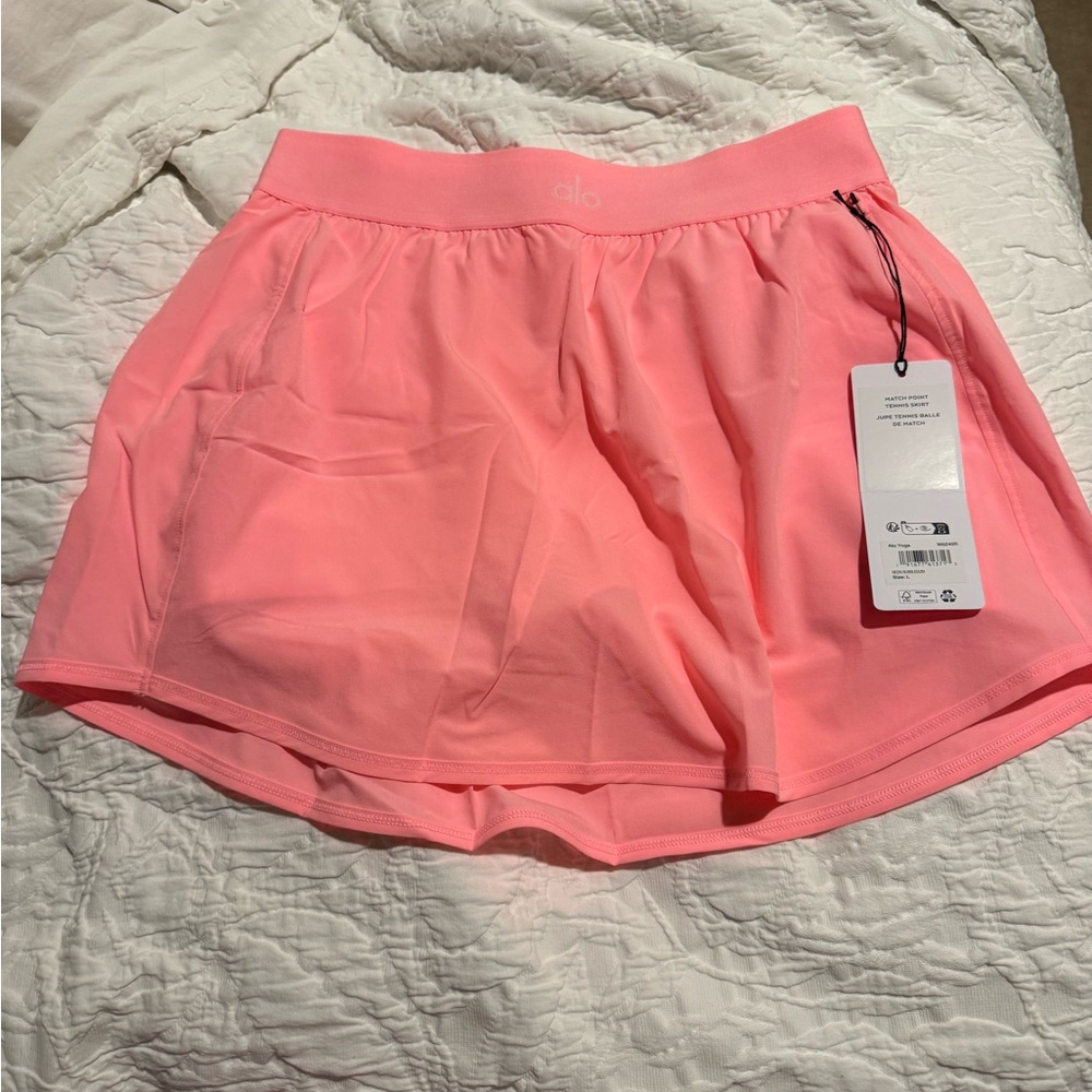 ALO Yoga Neon Bubblegum Pink Match Point SKIRT